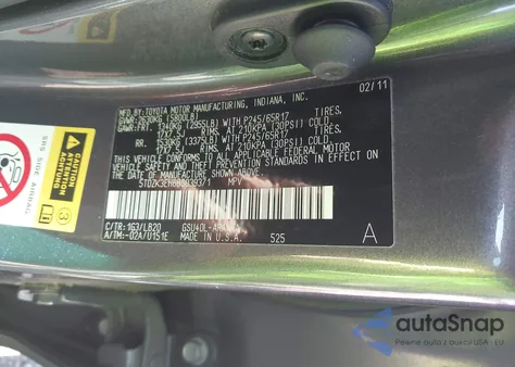 2011 Toyota Highlander Se V6 from USA, damaged, VIN 5TDZK3EH6BS039371